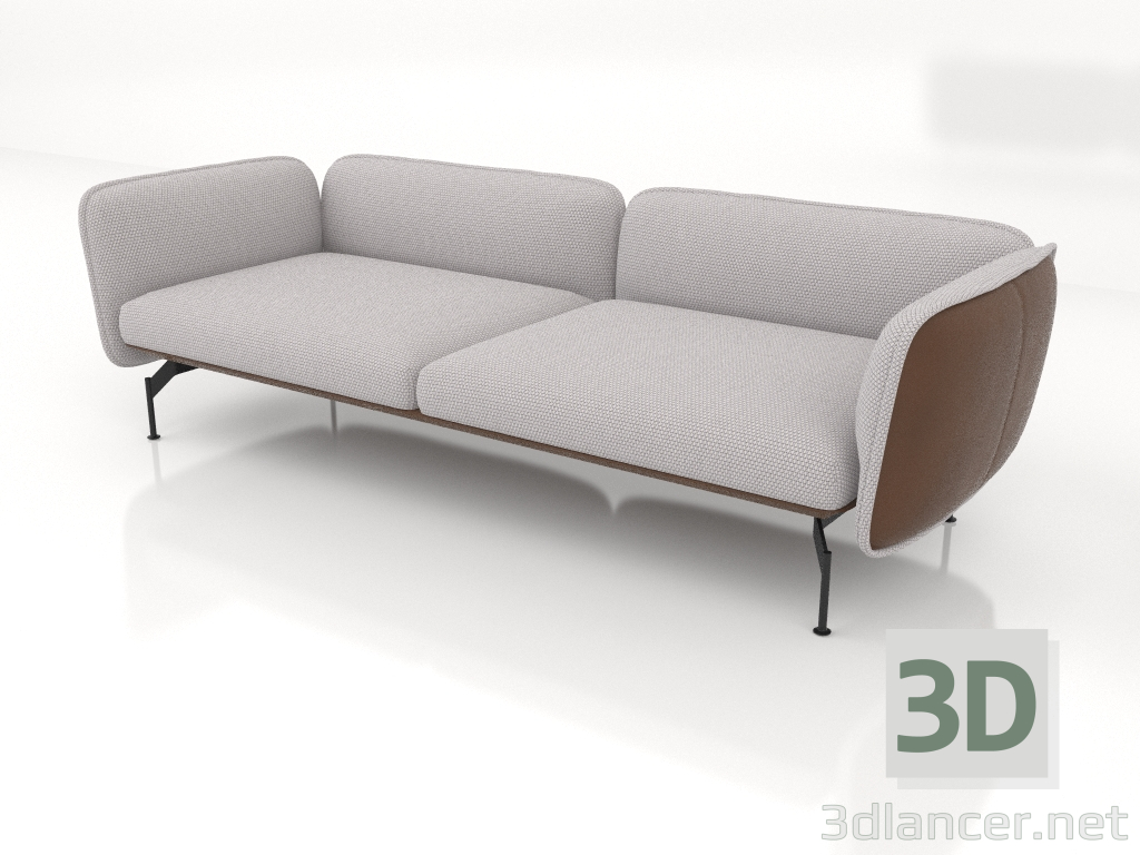 3d model Sofá de 2,5 plazas (tapizado exterior de piel) - vista previa