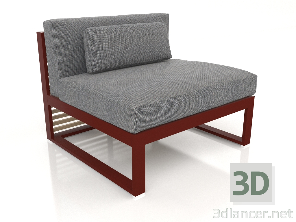 3d модель Диван модульний, секція 3 (Wine red) – превью