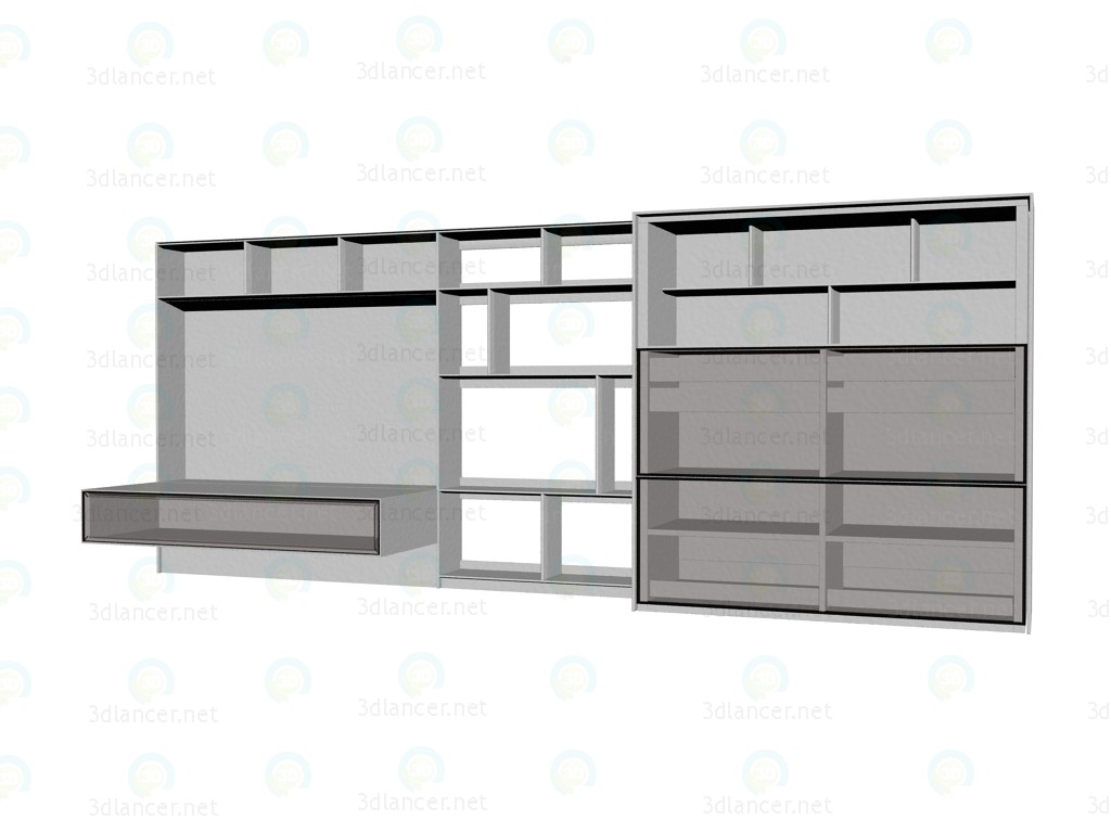 modello 3D Mobili cremagliera sistema fc0922 - anteprima