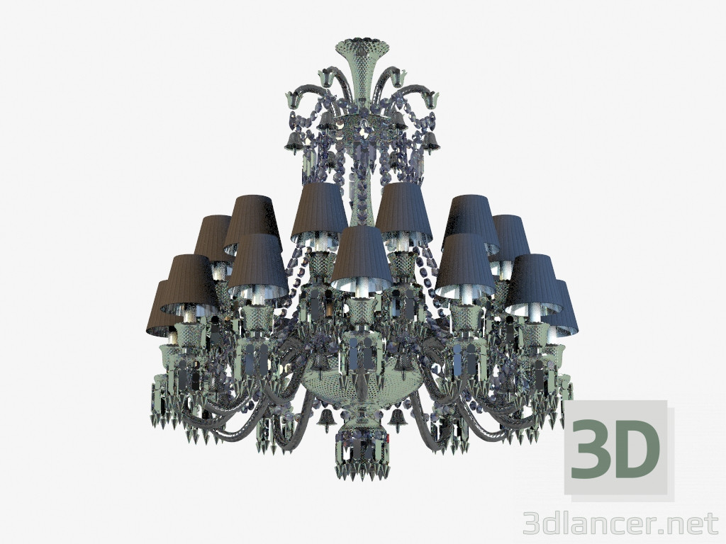 3D Modell Люстра ZENITH Schwarzer Kronleuchter 24L 2 606 898 - Vorschau