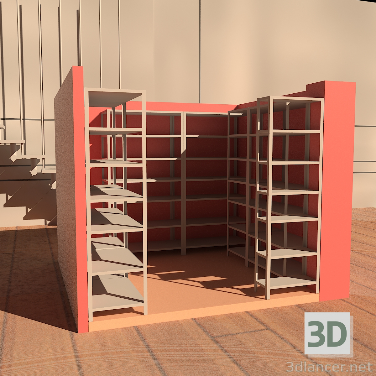 Modelo 3d Prateleiras de metal - preview