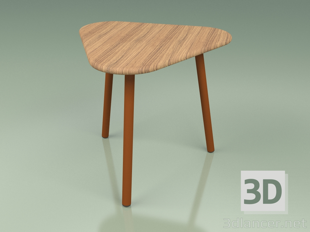 modello 3D Tavolino 010 (Metallo Ruggine, Teak) - anteprima