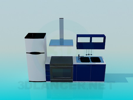 3d model Pequeña cocina - vista previa