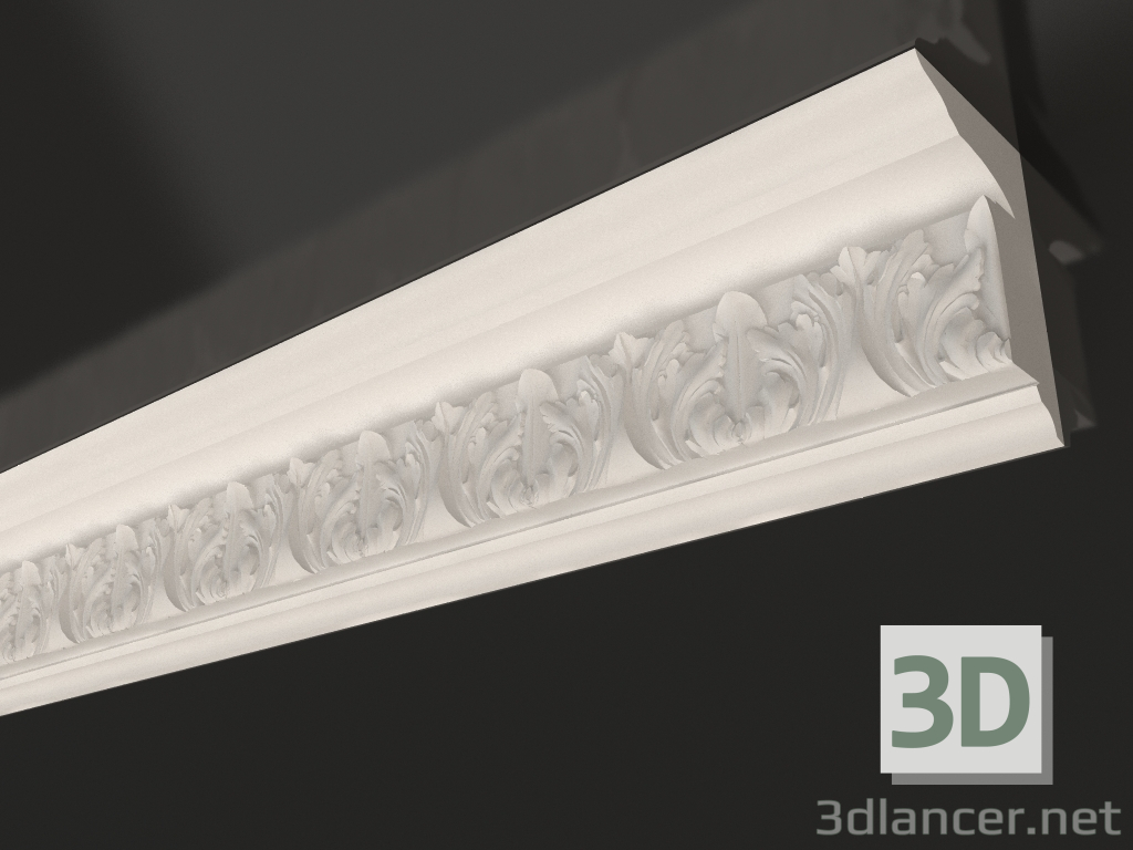 3d model Cornisa de techo de yeso KL 016 (85x59x1000) - vista previa