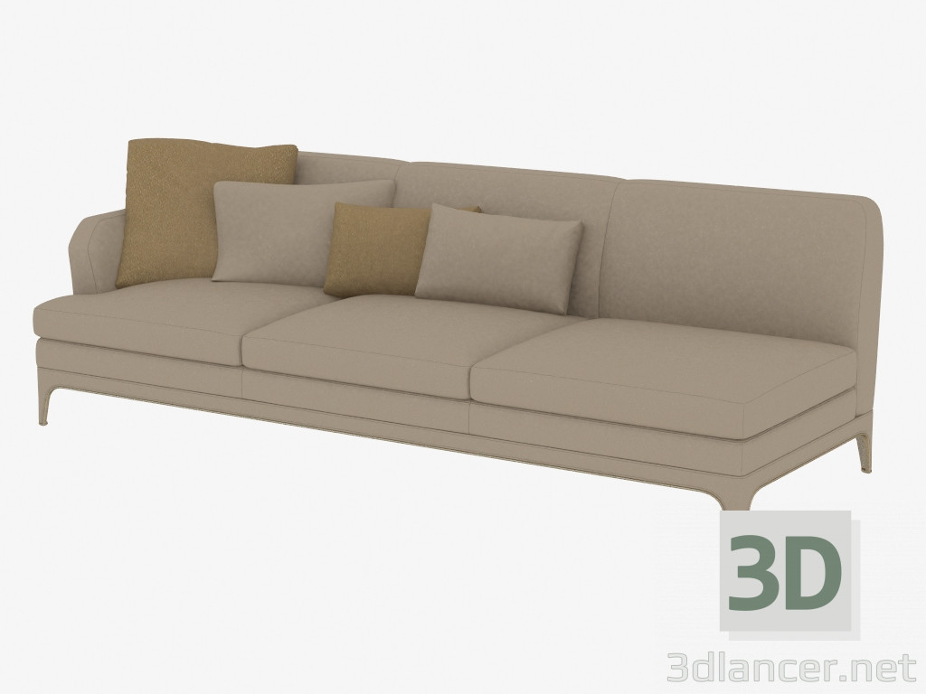 modello 3D Divano in pelle Oscar (258х98х83) - anteprima