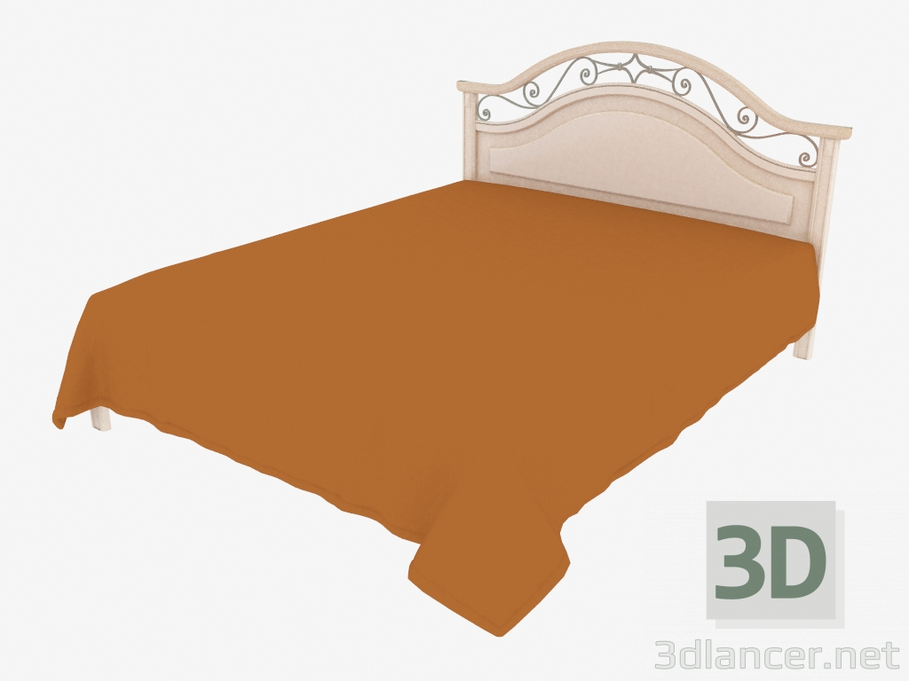 3d model Cama doble con acabado claro (1770x1137x2097) - vista previa