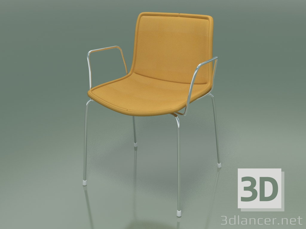 3D modeli Sandalye 0310 (Kolçaklı 4 ayak, çıkarılabilir deri döşeme, krom) - önizleme