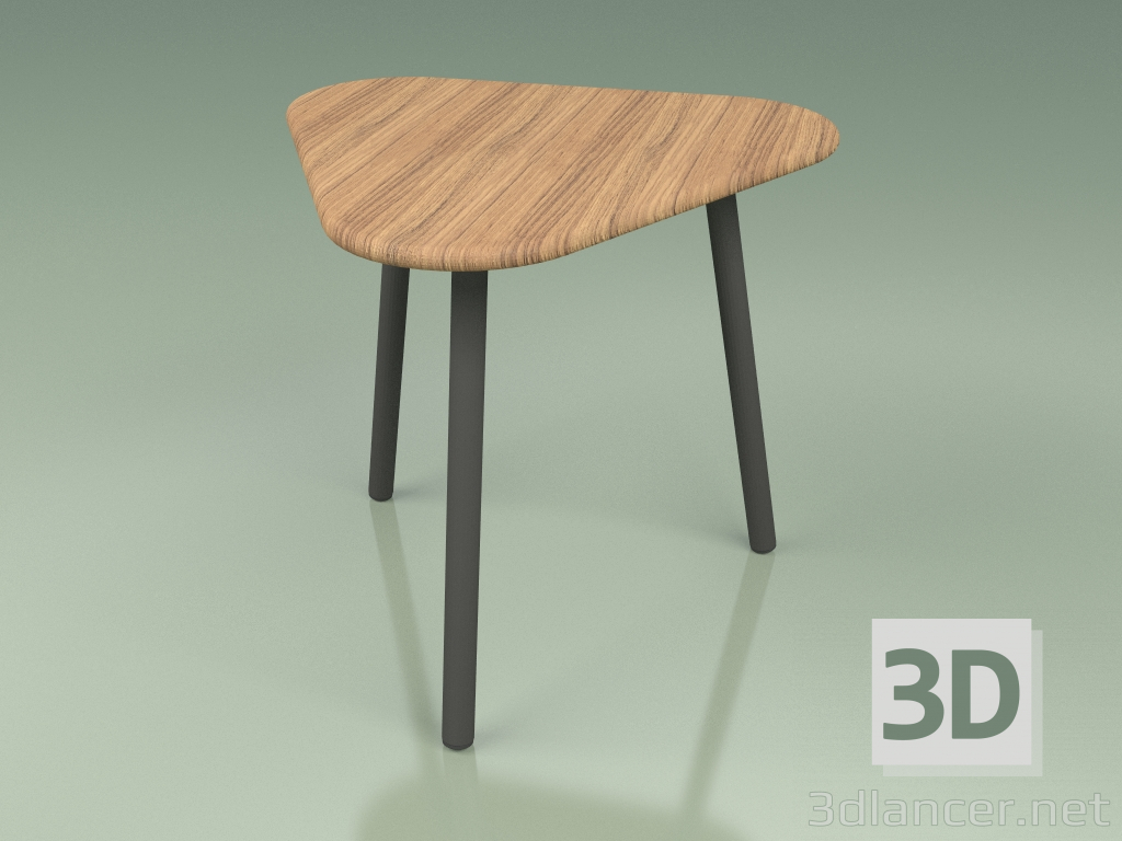 3d model Mesa auxiliar 010 (Metal Ahumado, Teca) - vista previa