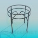 3d model Round glass table on metal-base - preview