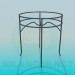 3d model Round glass table on metal-base - preview