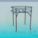 3d model Round glass table on metal-base - preview