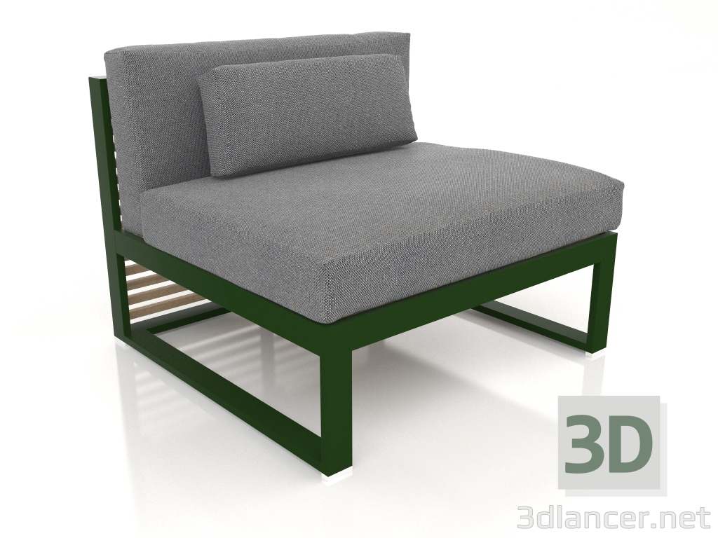 modèle 3D Canapé modulable, section 3 (Vert bouteille) - preview