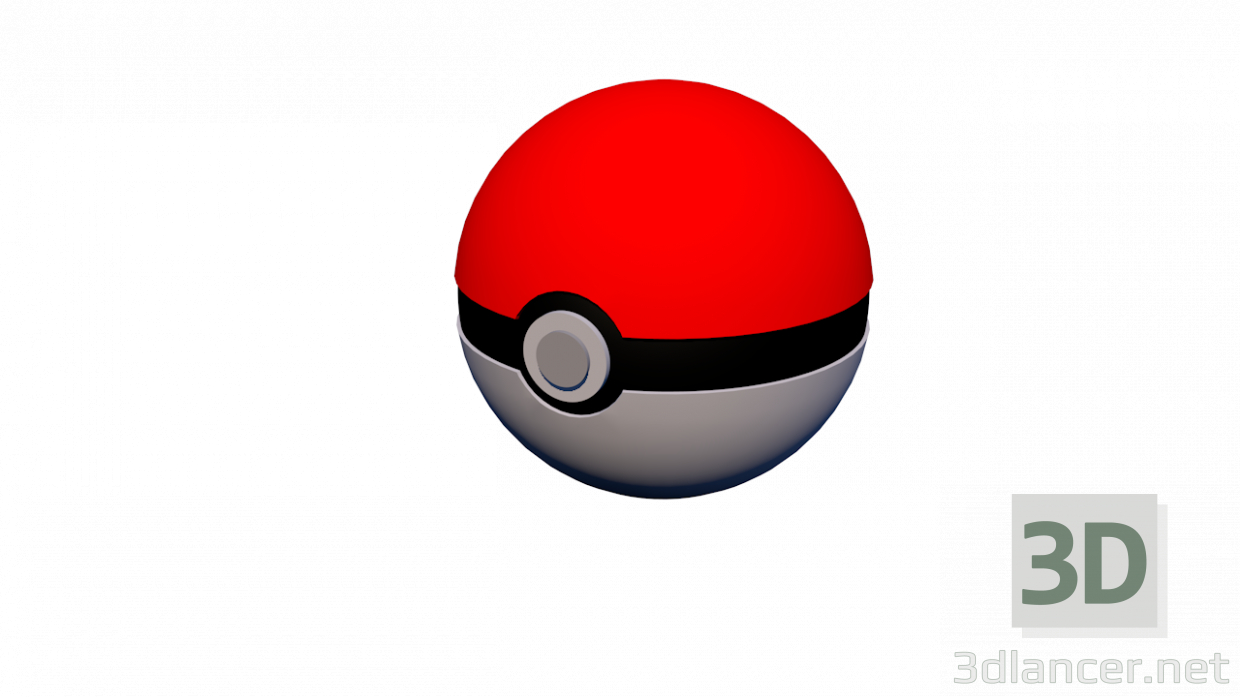 modèle 3D Pokéball - preview