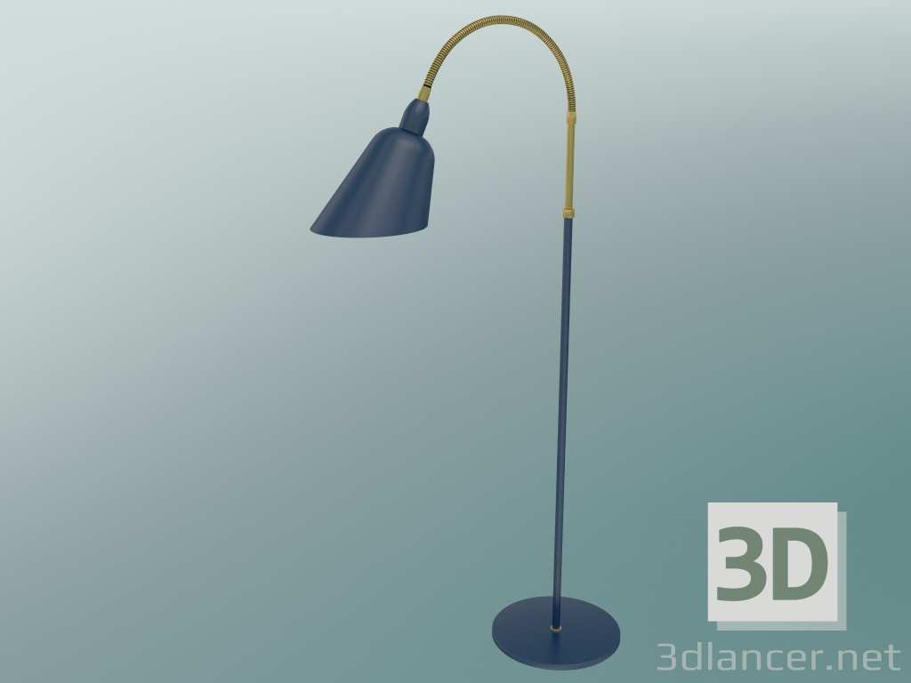 3D Modell Stehleuchte Bellevue (AJ7, Midnight Blue & Brass) - Vorschau