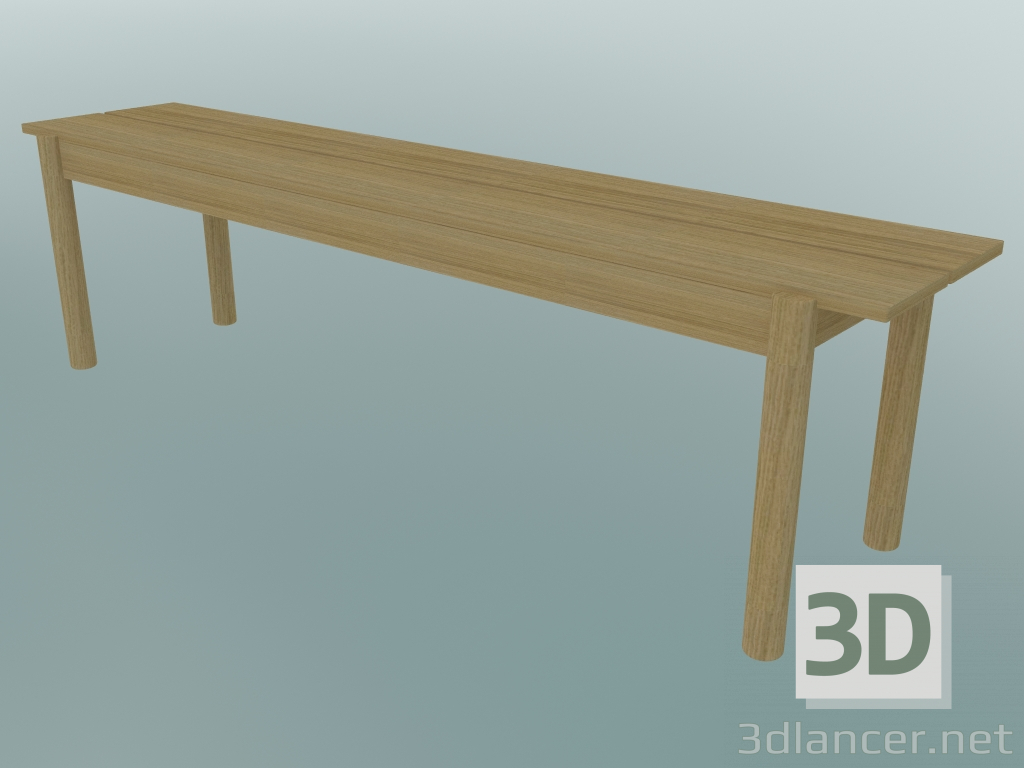 3d model Banco de madera lineal (170 cm) - vista previa