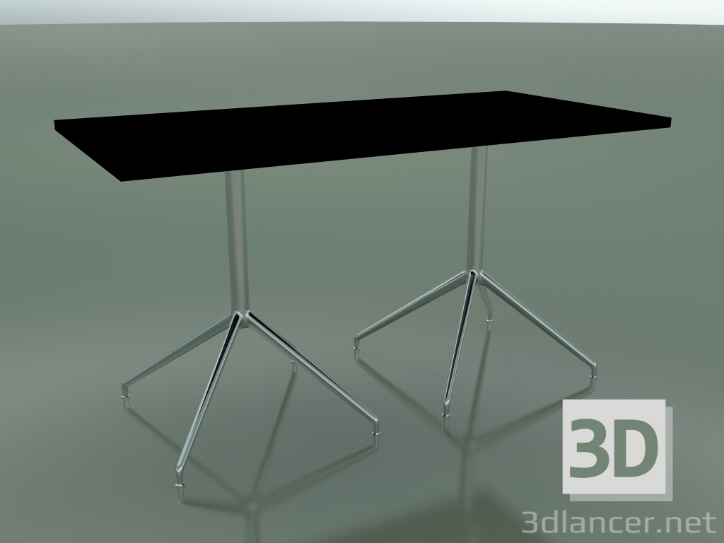 modello 3D Tavolo rettangolare con doppia base 5702, 5719 (H 74 - 69x139 cm, Nero, LU1) - anteprima