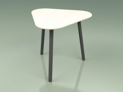 Table d'appoint 010 (Metal Smoke, Teck de couleur blanc résistant aux intempéries)