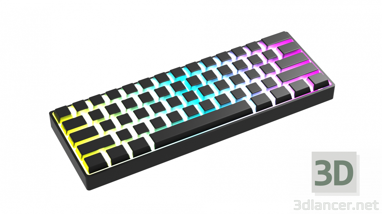 teclado 3D modelo Compro - render