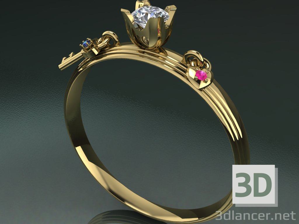 modello 3D anello da donna - anteprima