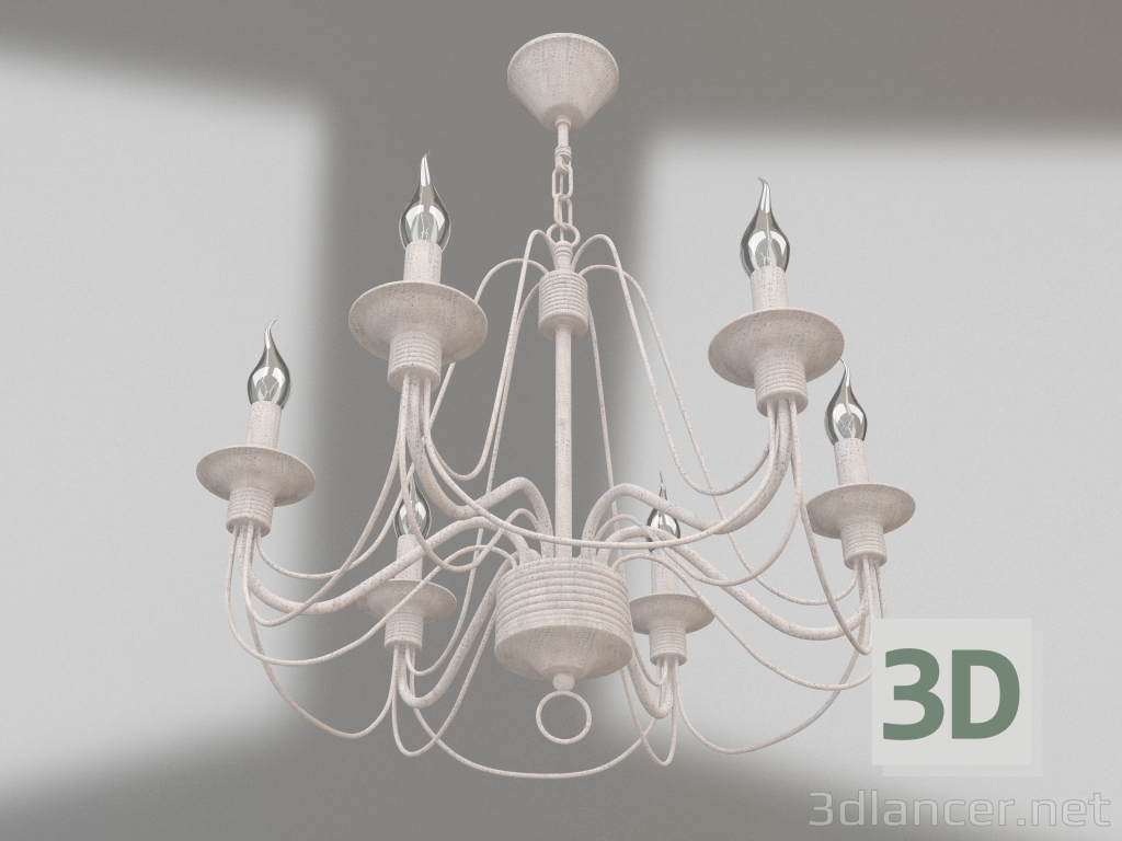 modello 3D Lampadario Velia (FR2046-PL-06-WG) - anteprima