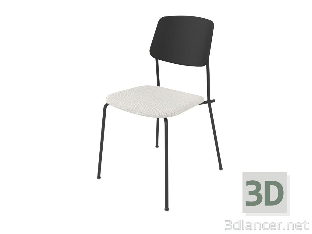 3d model Unstrain chair with plywood back and seat upholstery h81 (black plywood) - preview