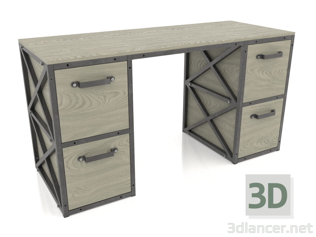 modèle 3D Un bureau avec tiroirs - preview