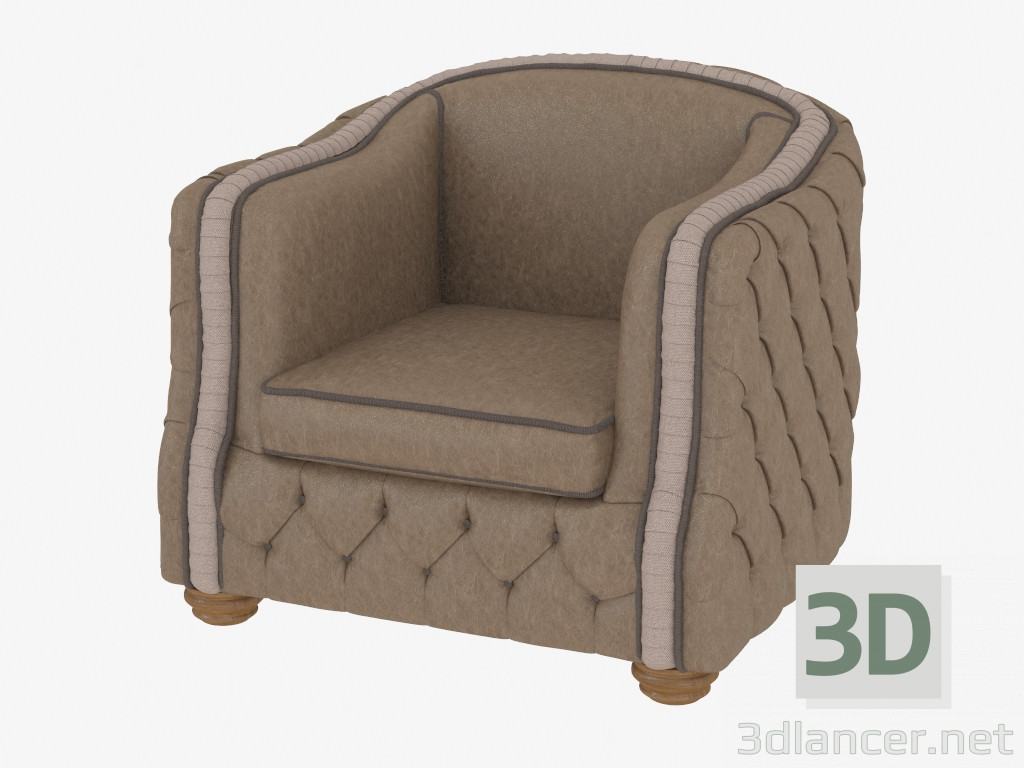 3d model Sillón cuero Antares - vista previa