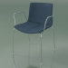 3d model Chair 0310 (4 legs with armrests and removable leather upholstery, cover 1, chrome) - preview