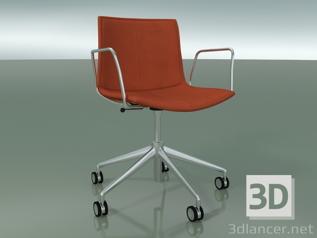 modello 3D Sedia 0319 (5 ruote, con braccioli, LU1, con interno rimovibile in pelle, rivestimento 1) - anteprima