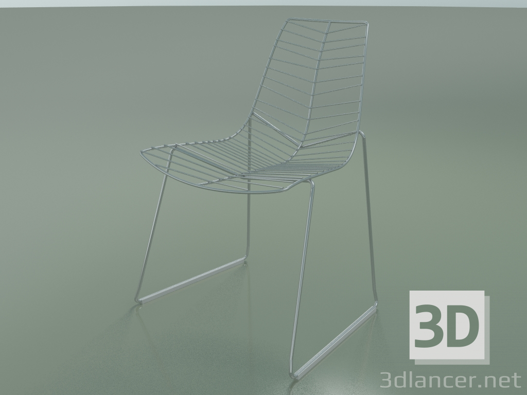 3d model Silla 1801 (en trineo, apilable, acero acabado cromado) - vista previa