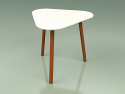 Table d'appoint 010 (Rouille métallique, teck de couleur blanche résistant aux intempéries)