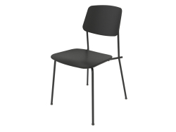 Silla sin tensiones con respaldo de madera contrachapada h81 (contrachapado negro)