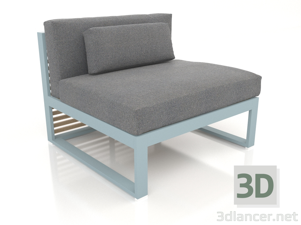 Modelo 3d Sofá modular, seção 3 (azul cinza) - preview