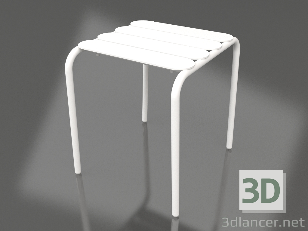 modello 3D Sgabello basso. Tavolino (Bianco) - anteprima