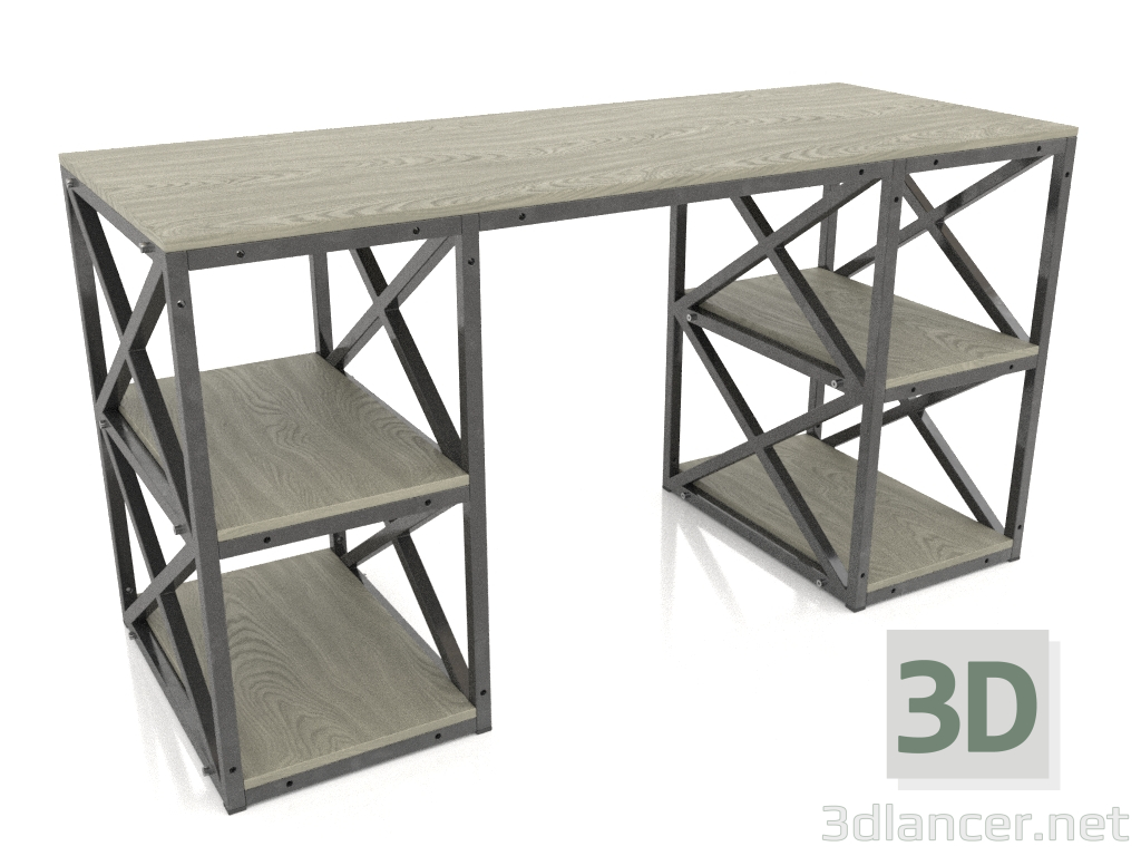 modèle 3D Table de travail avec étagères - preview