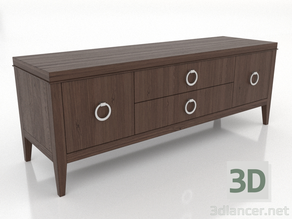 3d model TV cabinet 2 1500 mm (dark walnut) - preview 3d model TV cabinet 2 1500 mm (dark walnut) - preview