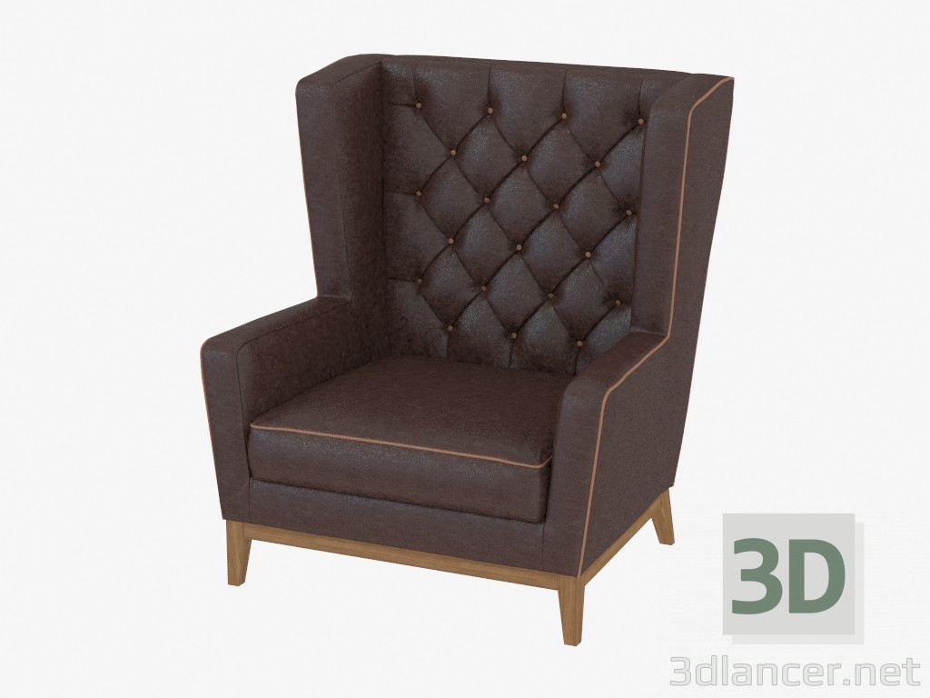 3d model Sillón cuero Aurora - vista previa