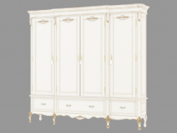 mur armoire BN8828 (blanc à patine dorée)