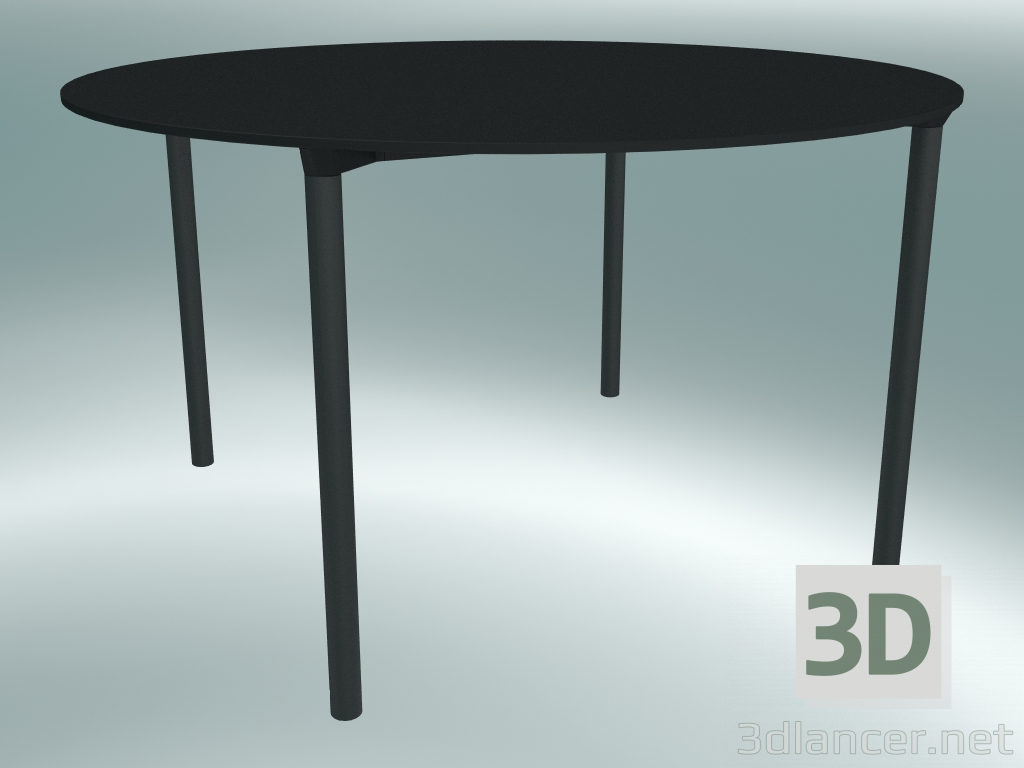 3d model Mesa MONZA (9224-01 (Ø 129cm), A 73cm, HPL negro, aluminio, con recubrimiento en polvo negro) - vista previa