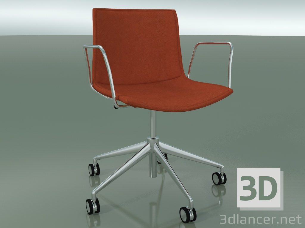 3d model Silla 0319 (5 ruedas, con reposabrazos, LU1, con interior de cuero desmontable, funda 3) - vista previa