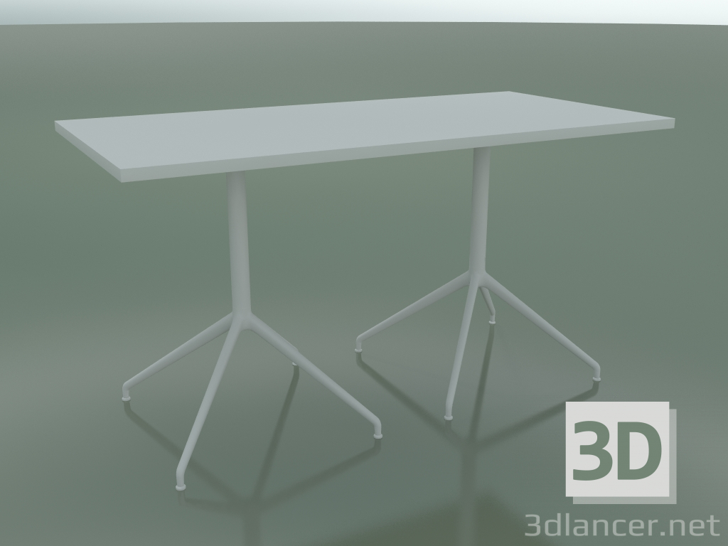 modello 3D Tavolo rettangolare con doppia base 5702, 5719 (H 74 - 69x139 cm, Bianco, V12) - anteprima