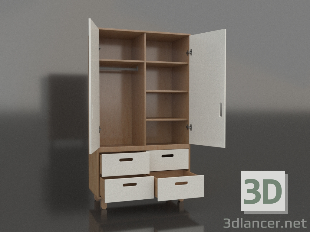 3D Modell Offener Kleiderschrank TUNE HA (WHTHAA) - Vorschau