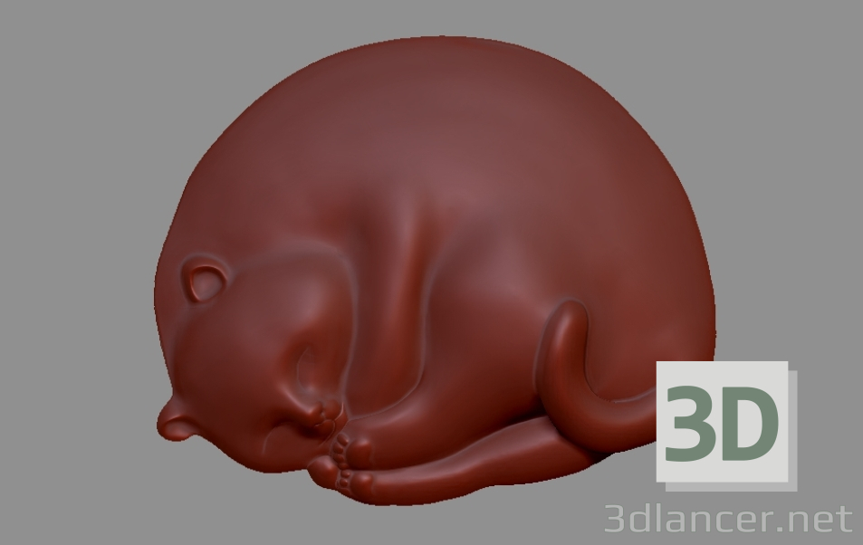 3d Sleeping cat model buy - render