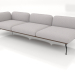 3d model 3-seater sofa module with armrest on the left (leather upholstery on the outside) - preview