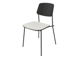 Unstrain chair with plywood back and seat cushion h81 (black plywood)