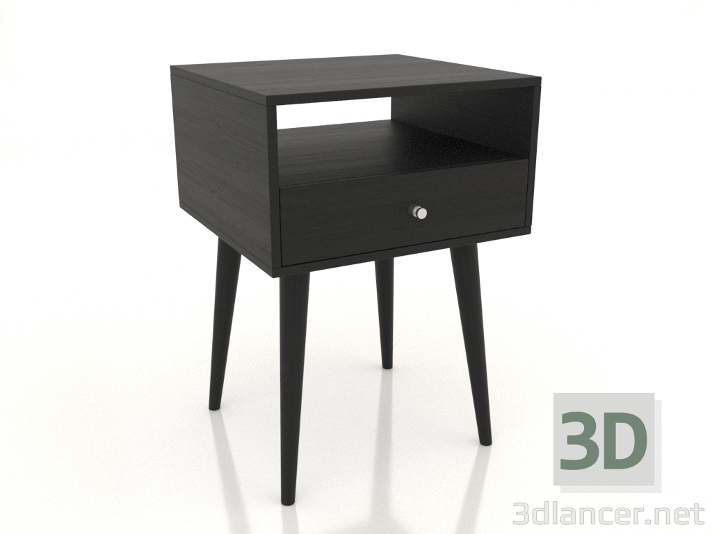 modello 3D Comodino 400 mm (nero RAL 9005) - anteprima