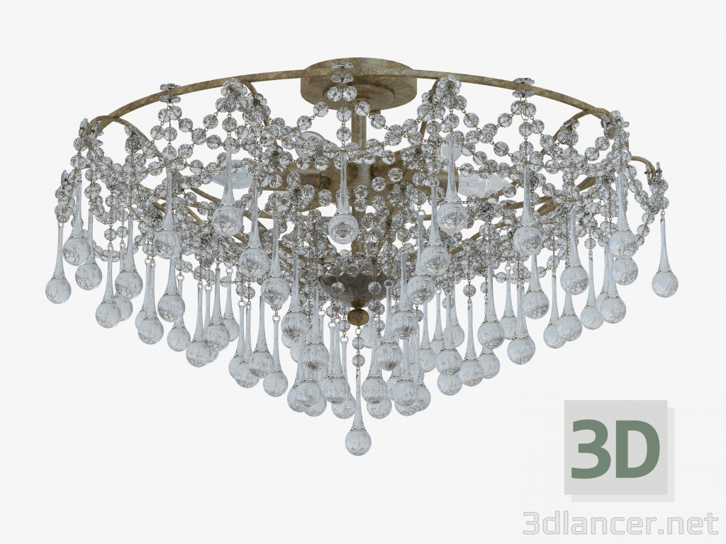 3d model luz de techo con una decoración de vidrio (C110238 6B) - vista previa