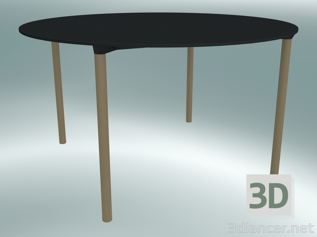 Modelo 3d Mesa MONZA (9224-01 (Ø 129cm), H 73cm, HPL preto, alumínio, cinza natural folheado) - preview