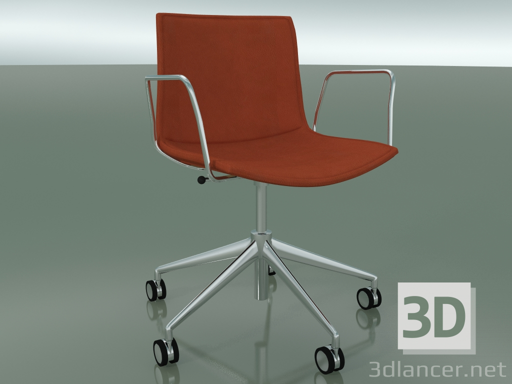 3d model Silla 0319 (5 ruedas, con reposabrazos, LU1, con interior de cuero extraíble, cubierta 2) - vista previa