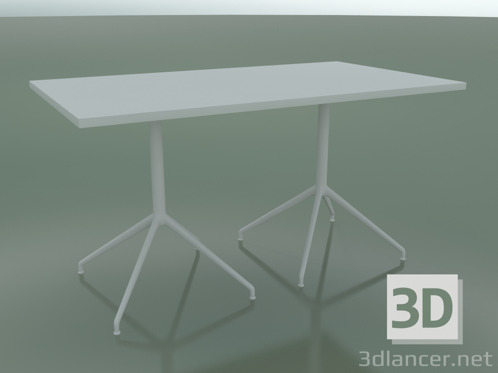 3d model Rectangular table with a double base 5703, 5720 (H 74 - 79x139 cm, White, V12) - preview